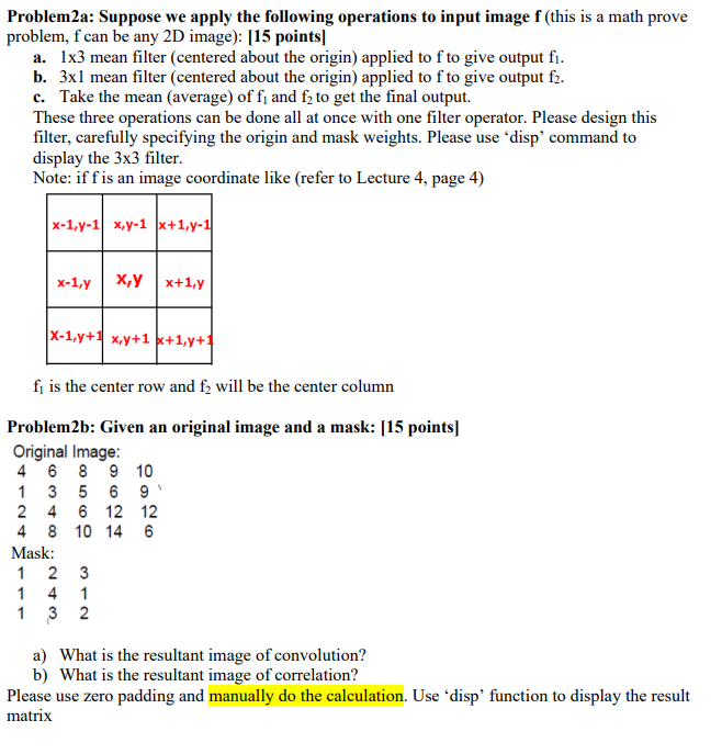 Solved Problem2a: Suppose we apply the following operations | Chegg.com