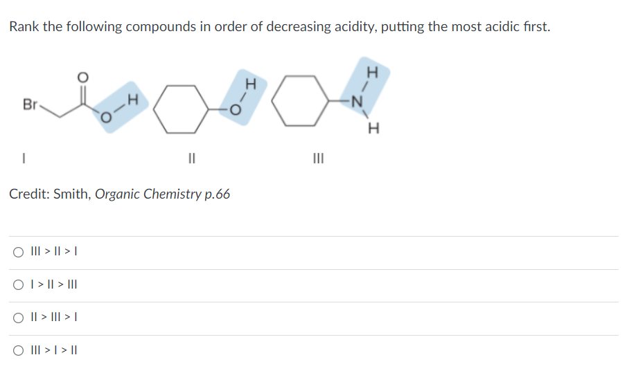 Solved Rank the following compounds in order of decreasing | Chegg.com