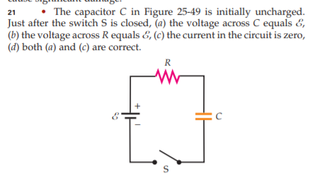 21 The Capacitor C In Figure 25 49 Is Initially Chegg 