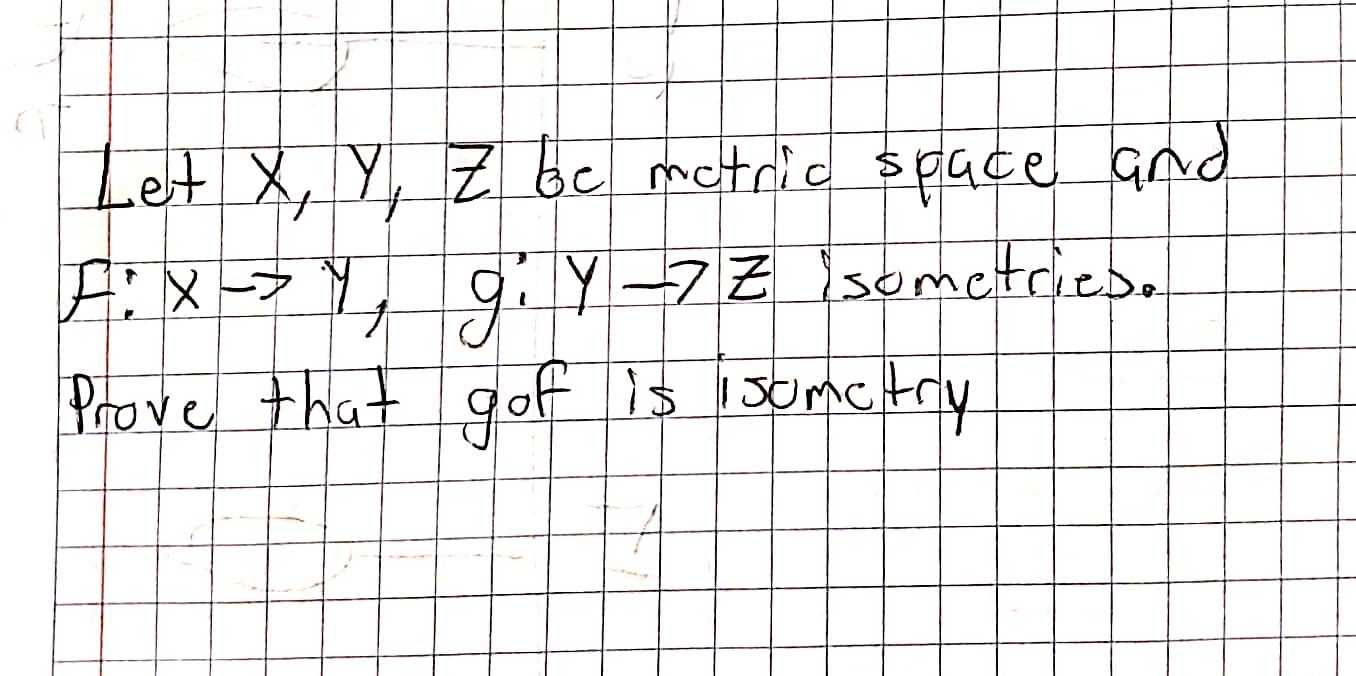 Solved Let Xyz Be Metric Space And Fx→ygy→z Isometries 6373