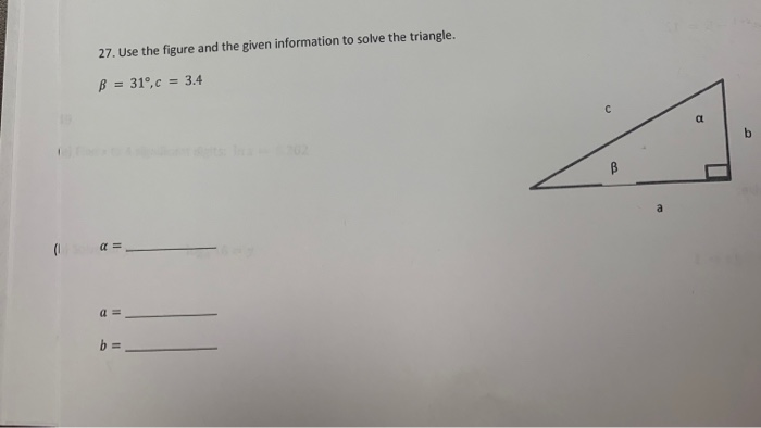 Solved 27. Use the figure and the given information to solve | Chegg.com