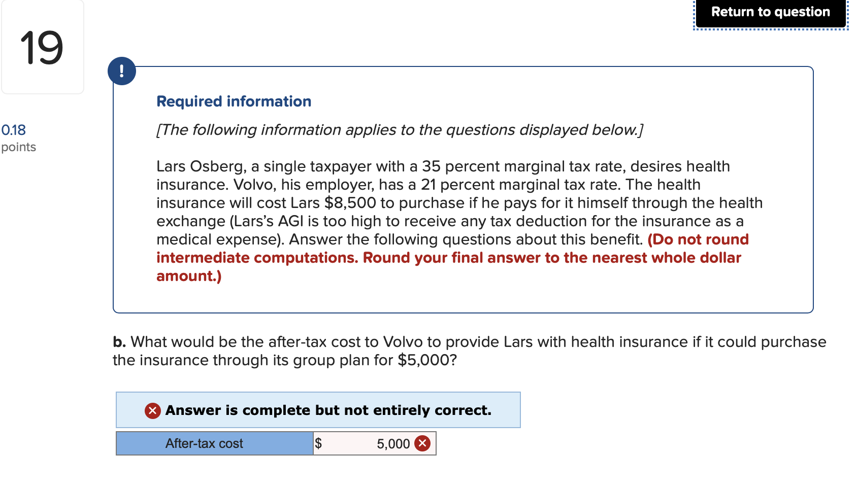 Solved Return to question 19 ! Required information [The