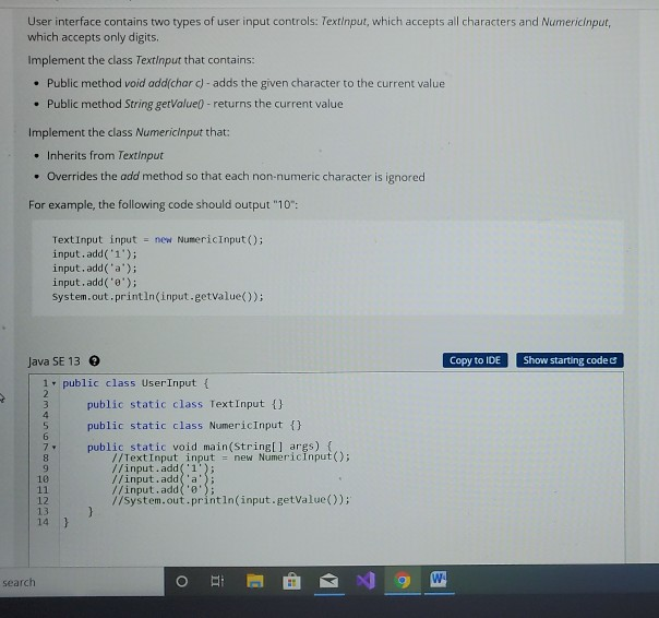 Solved User interface contains two types of user input | Chegg.com