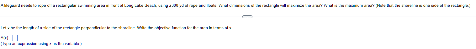 Solved et x be the length of a side of the rectangle | Chegg.com