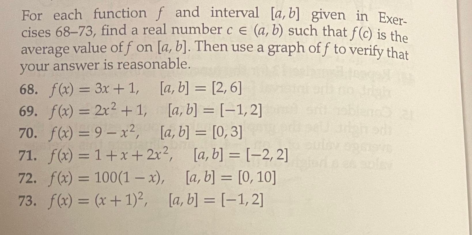 Solved For Each Function F And Interval [a, B] Given In | Chegg.com