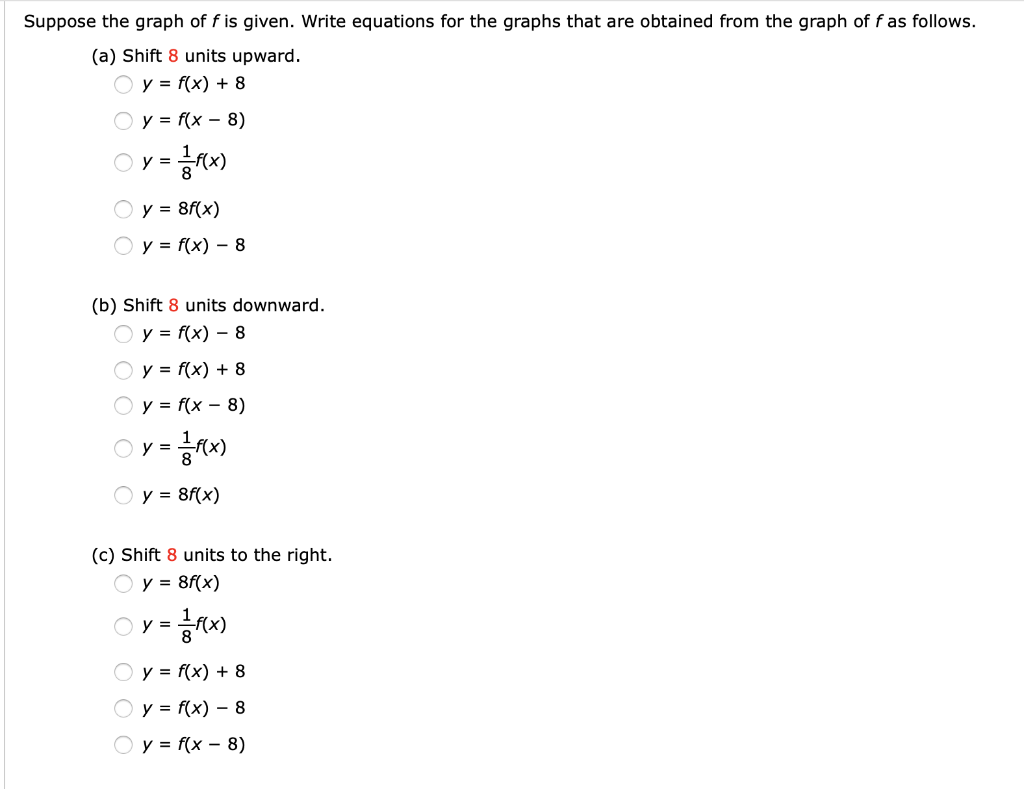 Solved Suppose the graph of f is given. Write equations for | Chegg.com