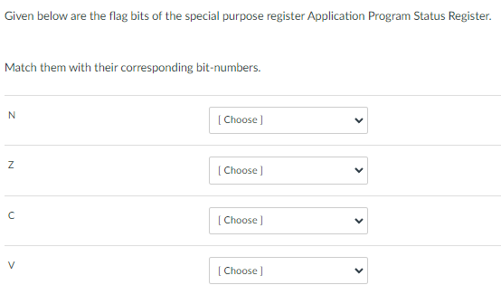 Solved Given below are the flag bits of the special purpose | Chegg.com