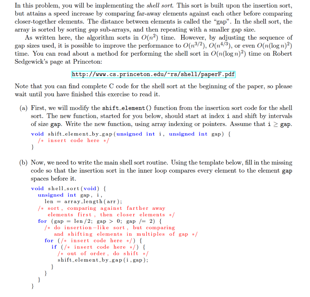 Solved gap size. In this problem, you will be implementing | Chegg.com