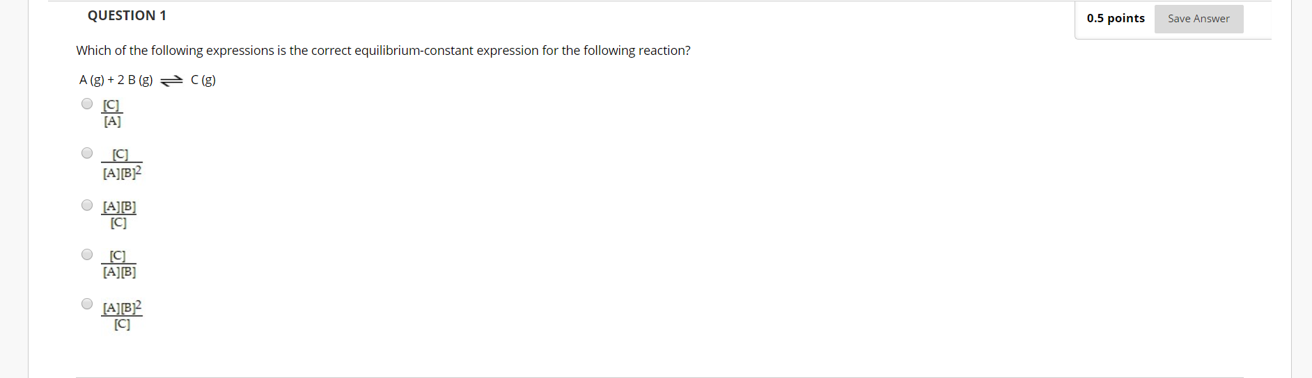 Solved QUESTION 1 0.5 points Save Answer Which of the | Chegg.com