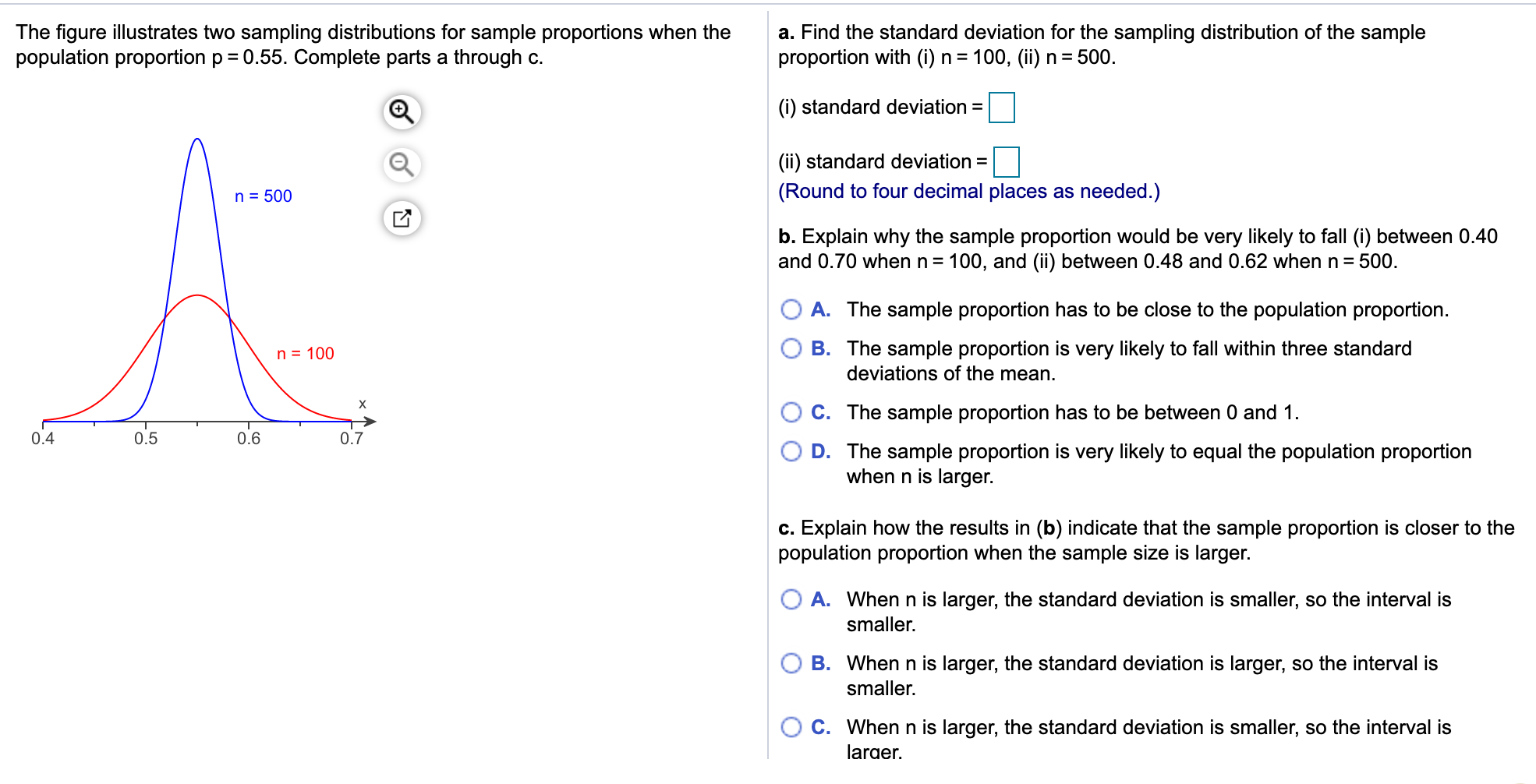 Solved The figure illustrates two sampling distributions for | Chegg.com