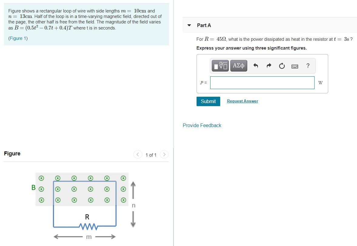 Solved Figure shows a rectangular loop of wire with side | Chegg.com