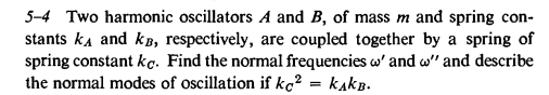 Solved 5-4 Two Harmonic Oscillators A And B, Of Mass M And | Chegg.com