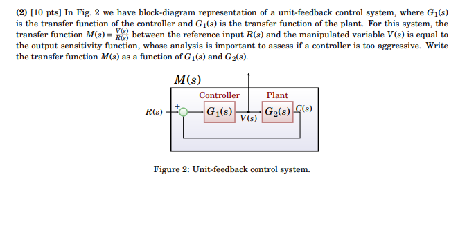Solved (2) [10 pts] In Fig. 2 we have block-diagram | Chegg.com