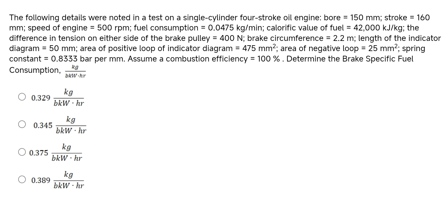 Solved An Advantage Of A Four Stroke Gasoline Engine Over A Chegg