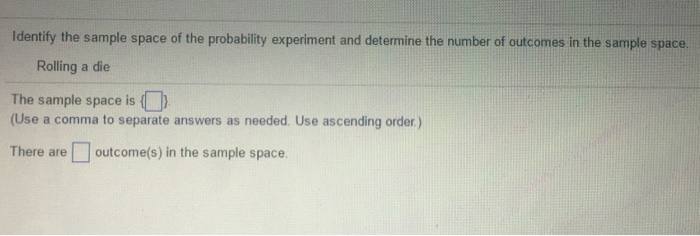 Solved Identify the sample space of the probability | Chegg.com