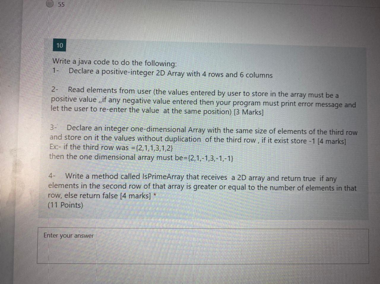 Solved 55 10 Write a java code to do the following: 1- | Chegg.com