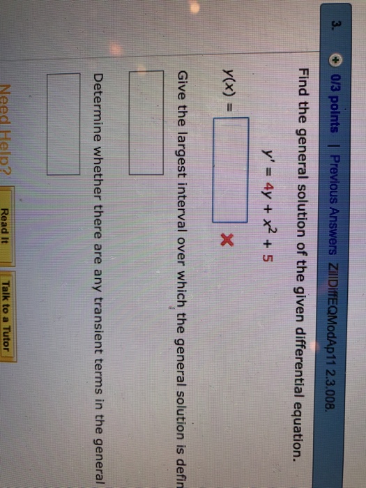 Solved Find the general solution of the given differential | Chegg.com