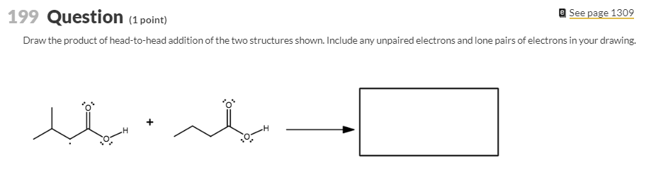 Solved 199 Question (1 point) @ See page 1309 Draw the | Chegg.com