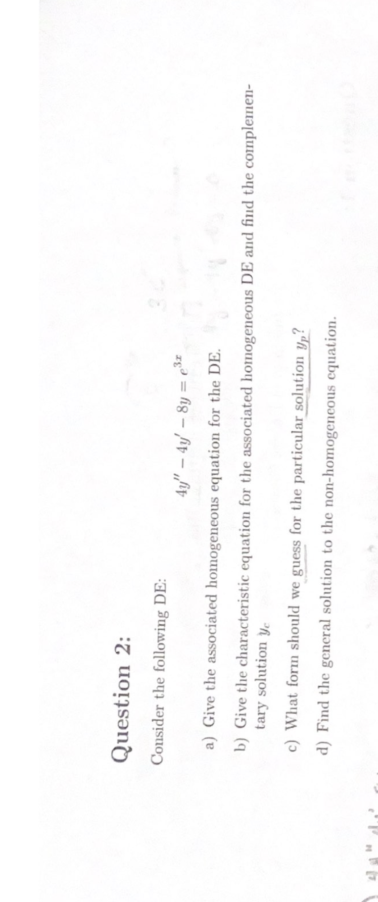 Solved Question 2 Consider The Following De