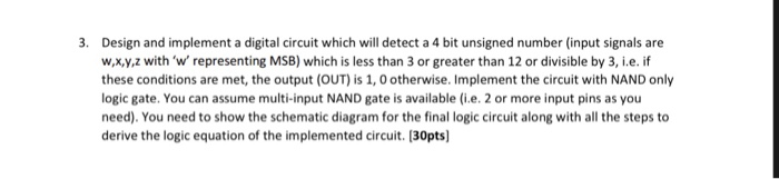Solved Design and implement a digital circuit which will | Chegg.com
