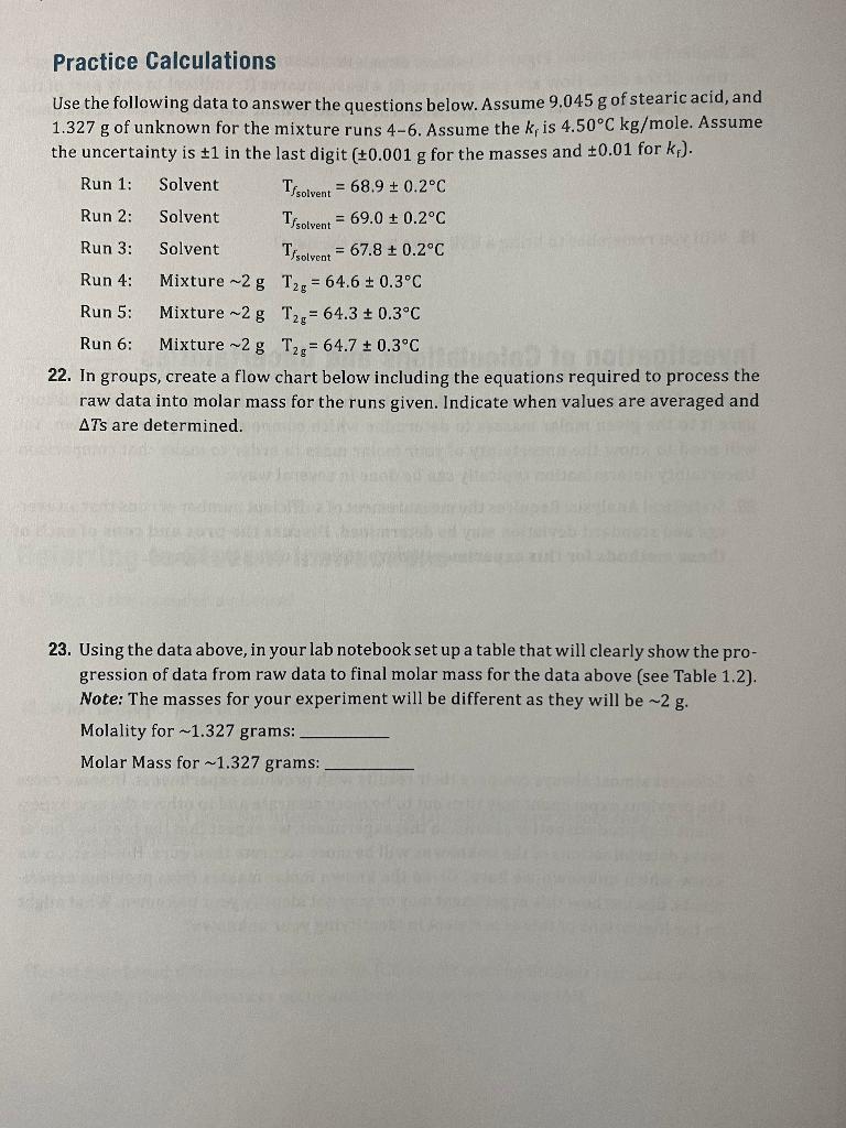 Solved Practice Calculations Use the following data to | Chegg.com