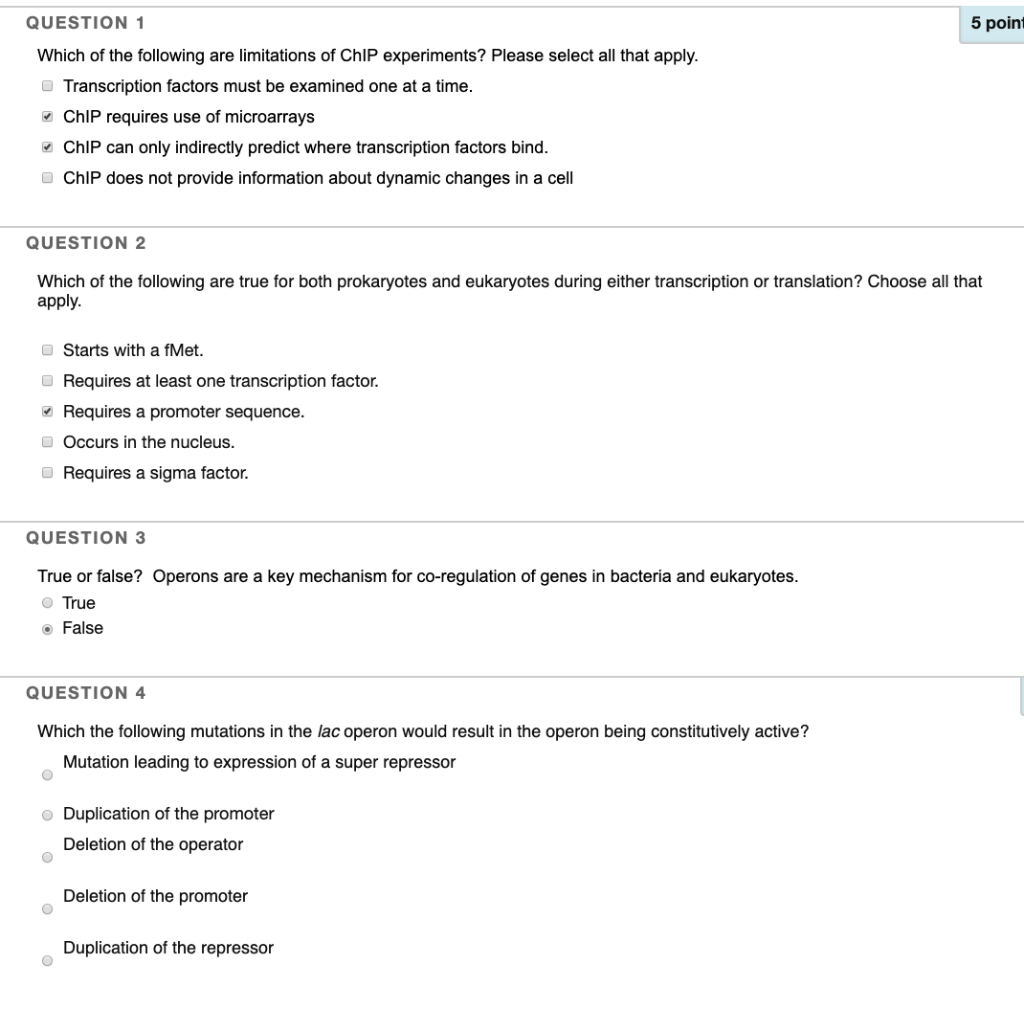 Solved 5 point QUESTION 1 Which of the following are | Chegg.com