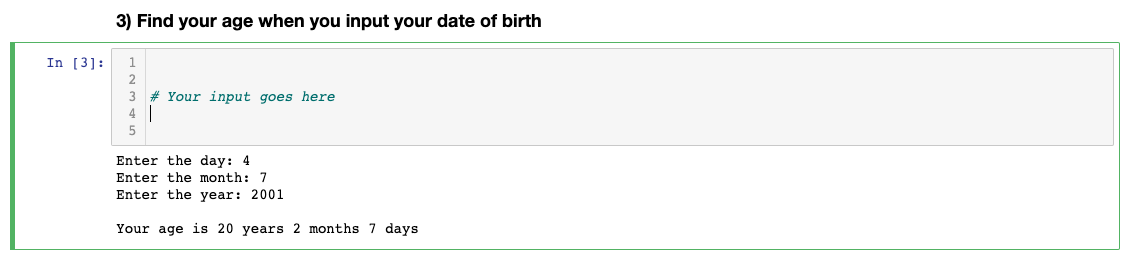 Solved In Python, write a program that takes in a user's | Chegg.com