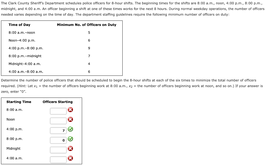 The Clark County Sheriff's Department schedules
