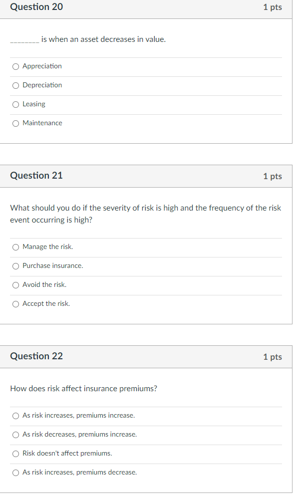 Solved Question 20 1 pts is when an asset decreases in | Chegg.com