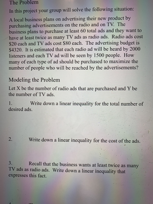 Solved Background Information Linear Programming is a | Chegg.com