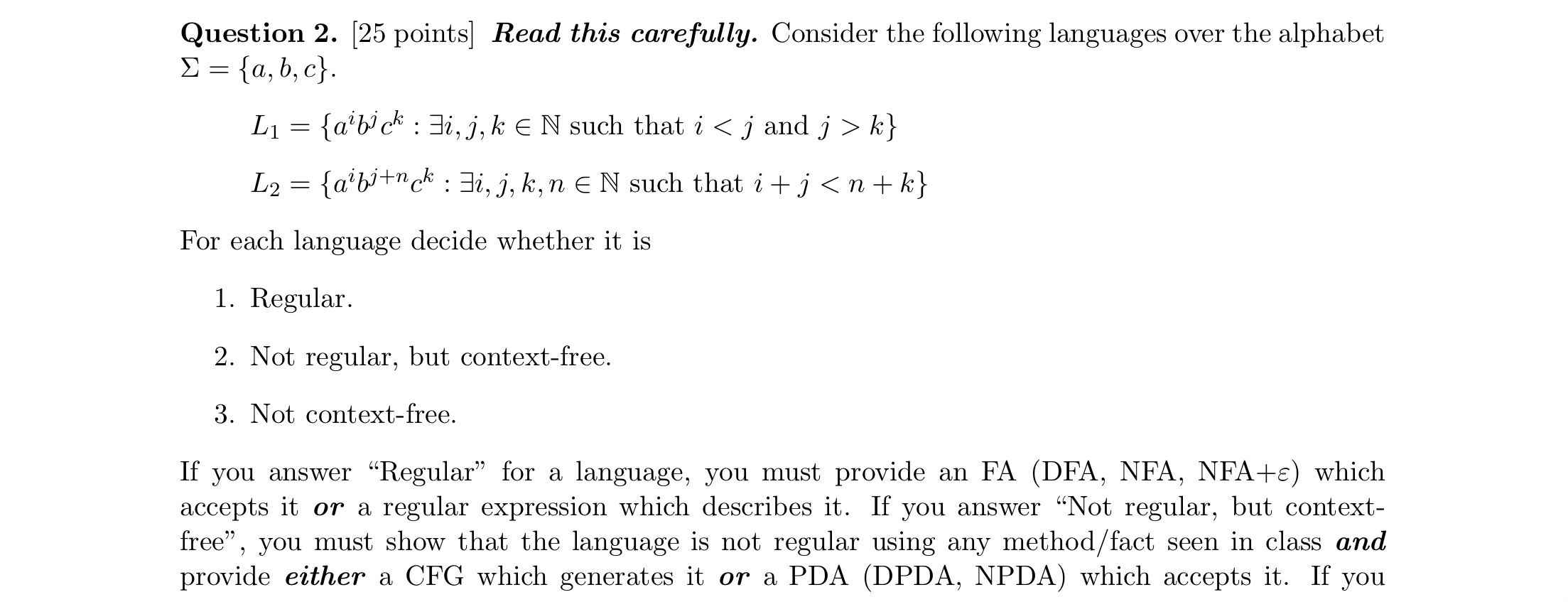 Solved Question 2. [25 Points] Read This Carefully. Consider | Chegg.com