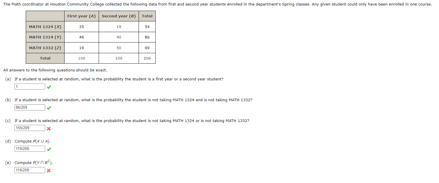 Solved (a) If a student is selected at random, what is the | Chegg.com