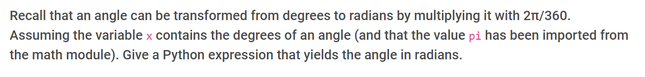Solved Recall that an angle can be transformed from degrees | Chegg.com