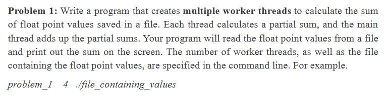 Solved Problem 1: Write a program that creates multiple | Chegg.com