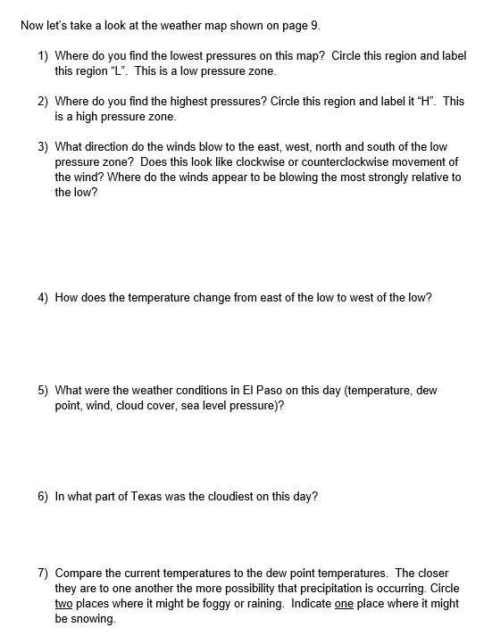 Solved Activity 4 - Reading And Understanding Weather Maps | Chegg.com