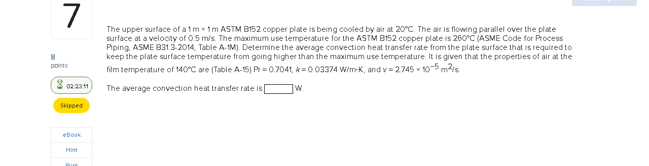 The Upper Surface Of A 1 M×1 M ASTM B152 Copper Plate | Chegg.com