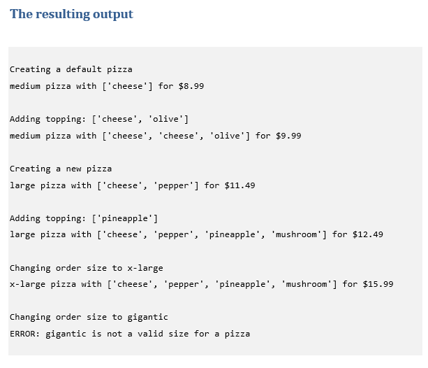 Solved Lab 2A – Pizza Class. Use a google collab notebook | Chegg.com