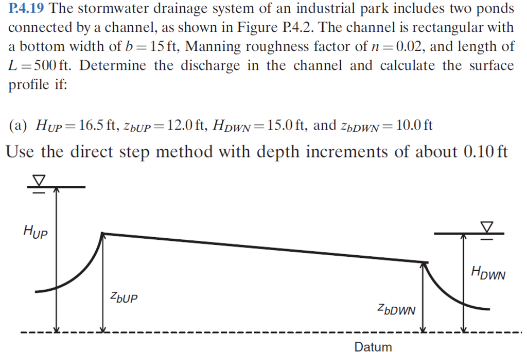 Solved P.4.19 The stormwater drainage system of an | Chegg.com