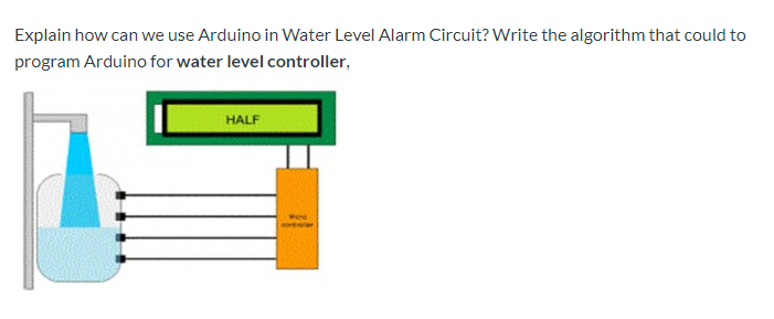 Solved Explain how can we use Arduino in Water Level Alarm | Chegg.com