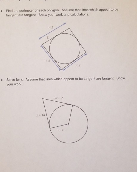 Solved Find the perimeter of each polygon. Assume that lines | Chegg.com