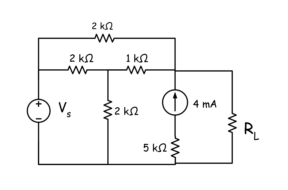 Solved 2 kΩ Λ. 2 ΚΩ 1 ΚΩ w V. v (1) 4 mA 2 ΚΩ S ΚΩ w R 5 ΚΩ | Chegg.com