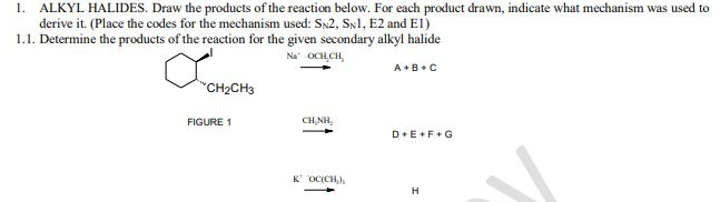 Solved 1. Alkyl Halides. Draw The Products Of The Reaction 