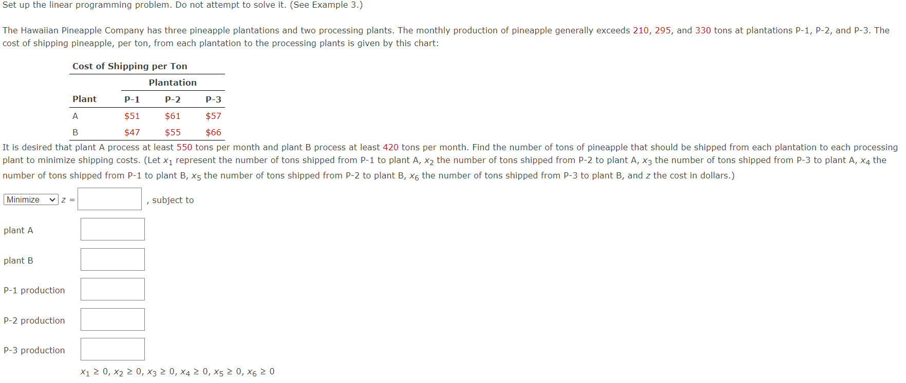 Solved Set up the linear programming problem. Do not attempt | Chegg.com