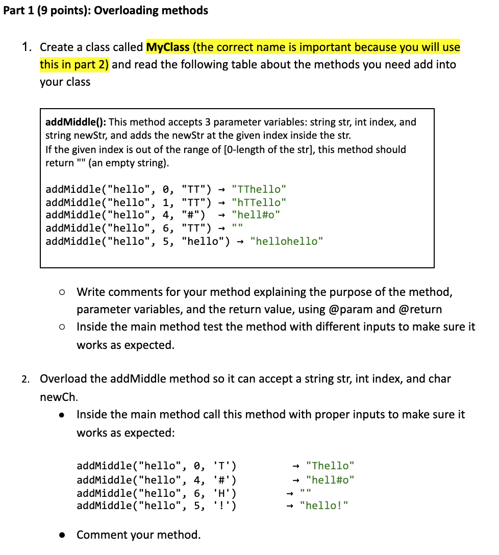 Solved Overload this method so that the overloaded method