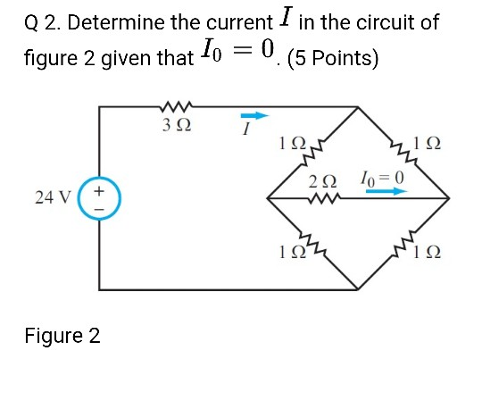 Solved Q 2. Determine the current I in the circuit of figure | Chegg.com