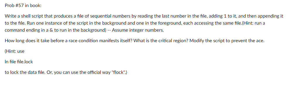 Solved Prob #57 ﻿in book:Write a shell script in C++ ﻿that | Chegg.com