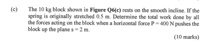 Solved (c) The 10 kg block shown in Figure Q6(c) rests on | Chegg.com