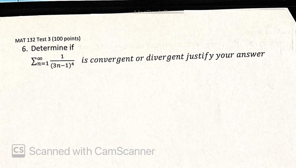 Solved MAT 132 Test 3 (100 points) 6. Determine if 1 roo | Chegg.com