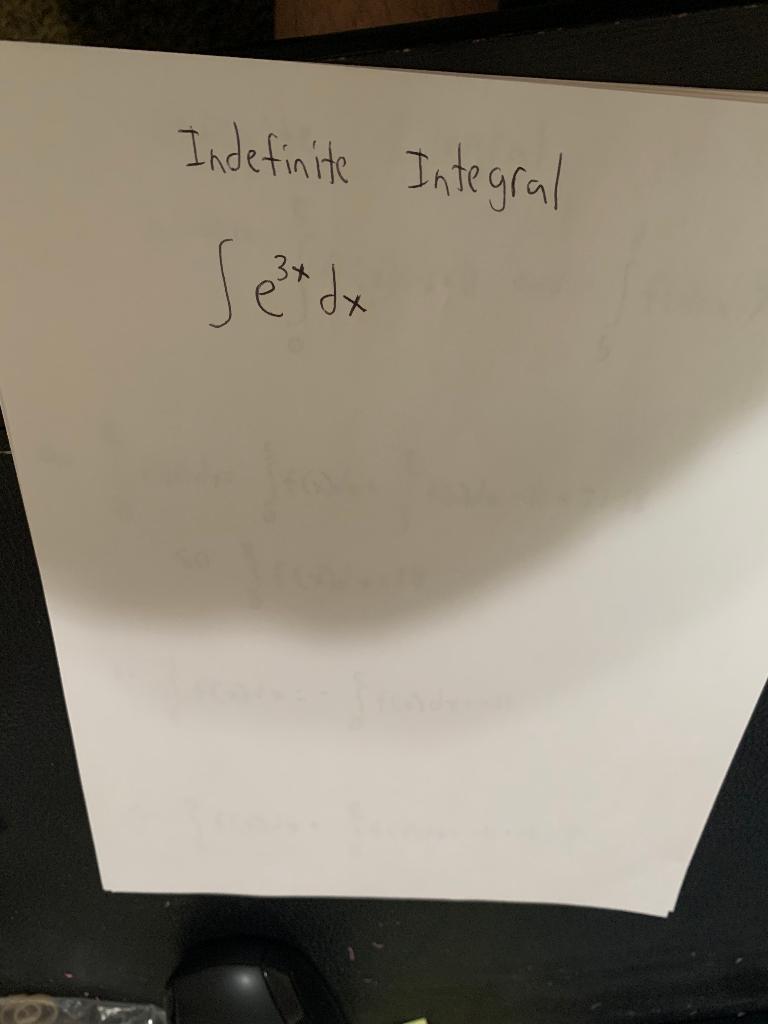 Solved Indefinite Integral Sex Dx