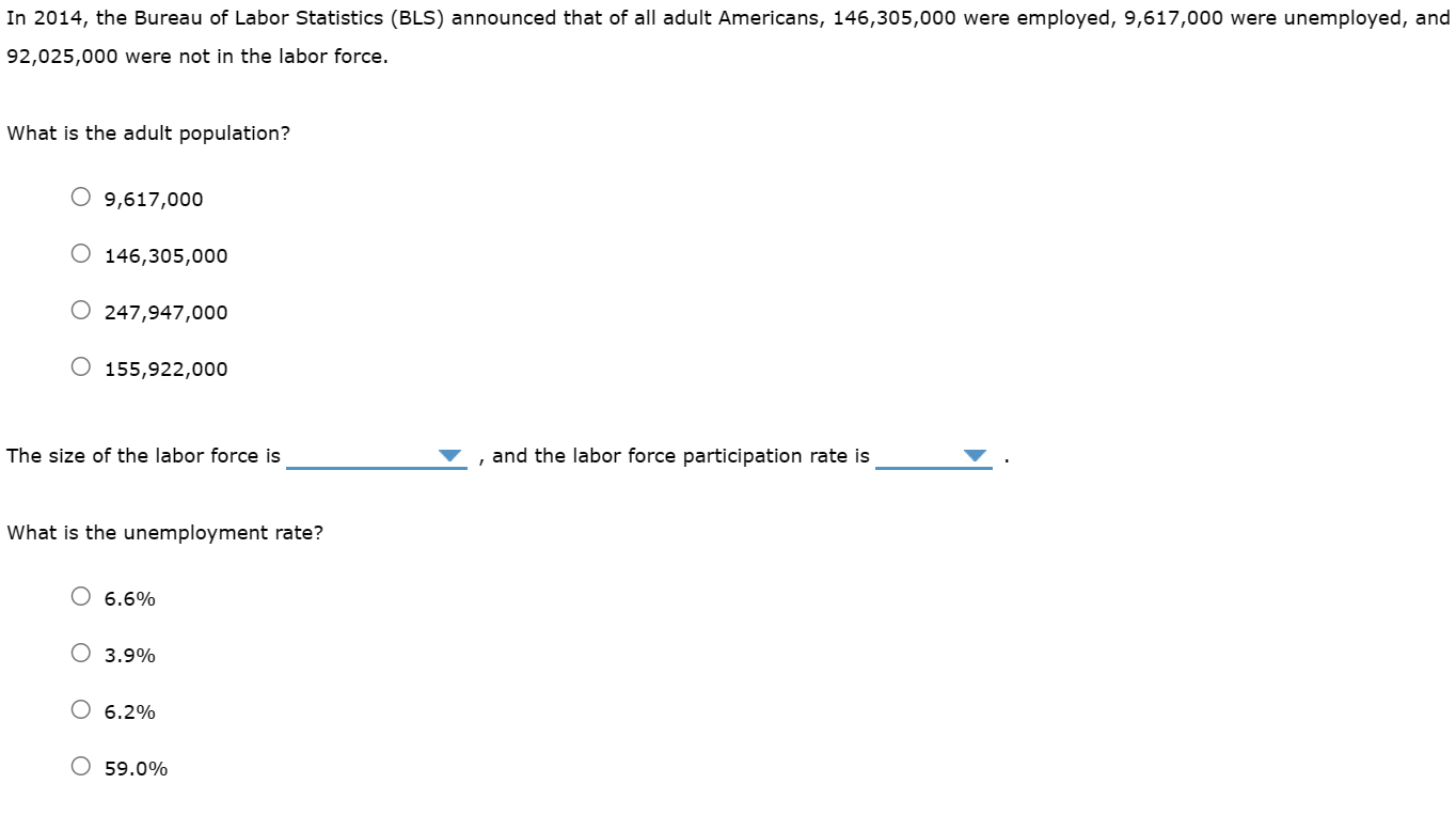 Solved In 2014, The Bureau Of Labor Statistics (BLS) | Chegg.com